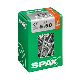 Medsraigčiai Spax, 5 x 50 mm, ZN, T20, 75 vnt.