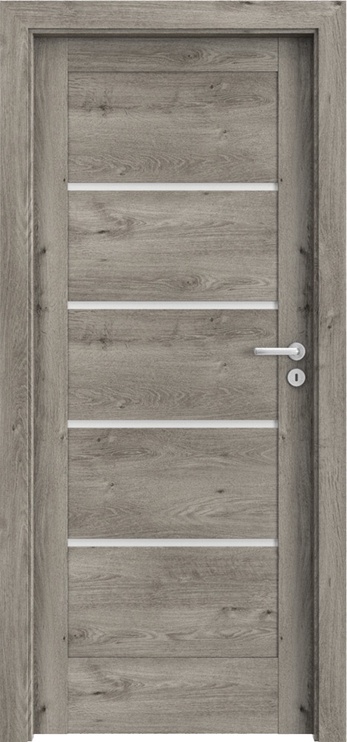 Полотно межкомнатной двери Porta Verte Home G4 Verte Home G4, левосторонняя, сибирский дуб, 203 x 74.4 x 4 см