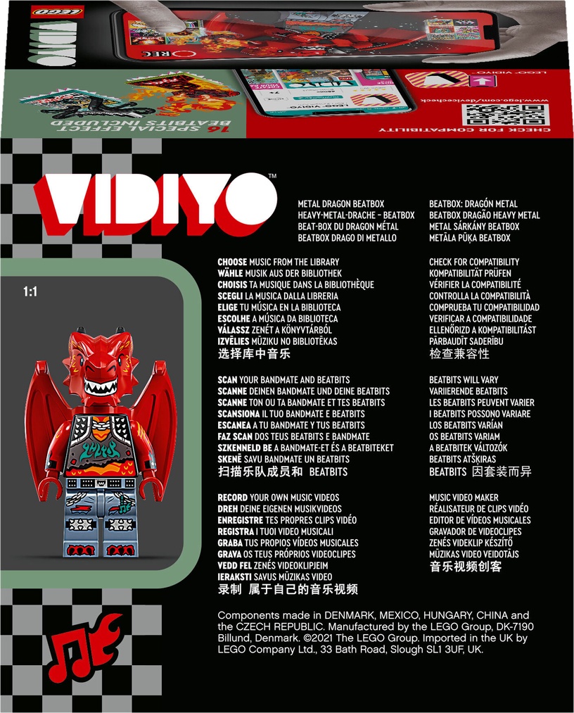 Konstruktor LEGO VIDIYO Metal Dragon BeatBox 43109, 86 tk