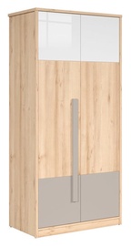 Skapis Black Red White Namek 2 Beech/White/Grey, 95x52.5x198.5 cm