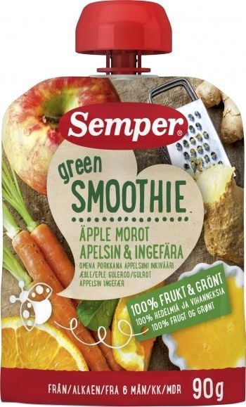 Semper Green Smoothie From 6 Months 90g Apple & Orange & Ginger -  