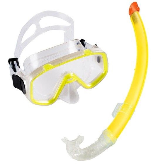 Komplekts Fashy Diving Mask With Tube 8887 Yellow