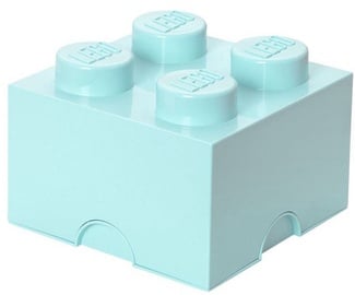 LEGO Storage Brick 4 Knobs Medium Aqua Light Blue
