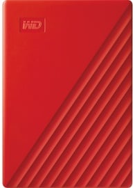 Cietais disks Western Digital My Passport, HDD, 2 TB, sarkana