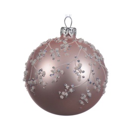 Burbulas rožinis stiklinis 8cm 1vnt 057283