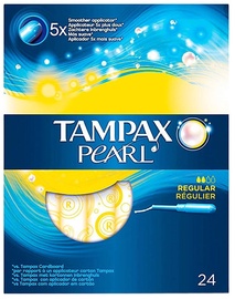 Higiēniskie tamponi Tampax Pearl Compak Regular Applicator Tampons 24pcs