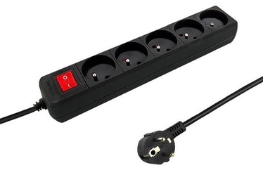Qoltec Surge Protector 5 Outlet Black 1.5 m