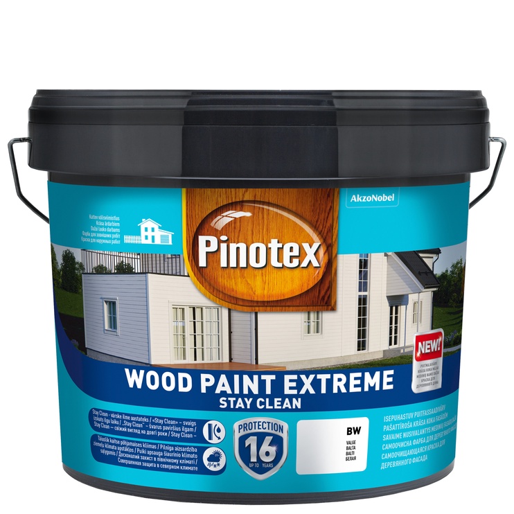 Krāsa Pinotex Wood Paint Extreme, balta, 10 l