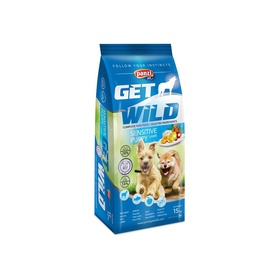 Suņu barība Get Wild Puppy Sensitive - Jērs & Zivs 15kg