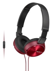 Laidinės ausinės Sony MDR-ZX310AP, juoda/raudona