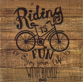Home4you Wood Print Picture 40x40 Lifestyle Bicycle