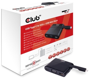 Club 3D USB Type-C To VGA/USB 3.0/USB Type C Charging Mini Dock
