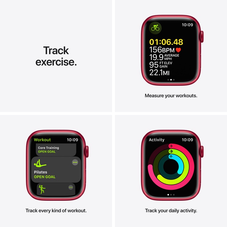 Умные часы Apple Watch 7 GPS + Cellular 45mm, красный