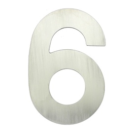 Durvju numurs Haushalt SS-6, 145 mm x 95 mm, tērauds/nerūsējošais tērauds, nerūsējošā tērauda
