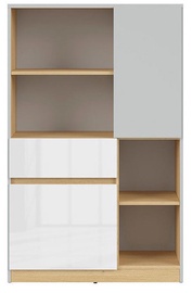 Black Red White Nandu Shelf 79.5x126x39cm Gray/Oak/White