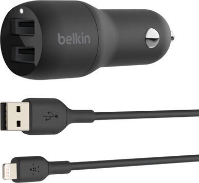 Зарядное устройство Belkin, Lightning/2 x USB, 100 см, черный