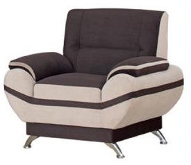 Kanclers Livonia Armchair Velor Dark Brown/Beige