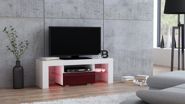 TV staliukas Pro Meble Milano 110 With Light White/Red, 1100x350x450 mm