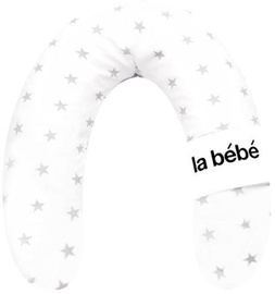 La Bebe Rich Cotton Nursing Maternity Pillow 30x104cm White & Grey Stars 81032