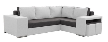 Stūra dīvāns Idzczak Meble Macho Dark Grey/White, labais, 275 x 215 x 85 cm