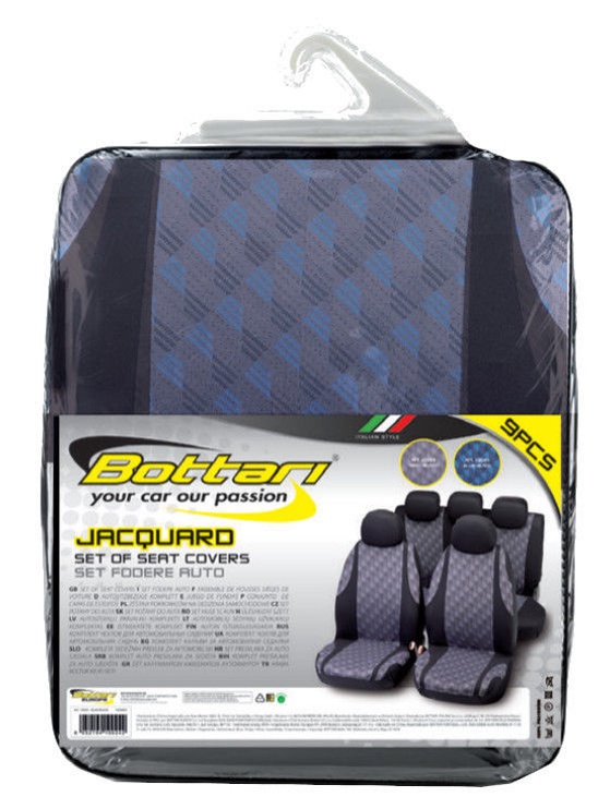 Automašīnu sēdekļu pārvalks Bottari Jaquard Seat Cover Set Black Blue