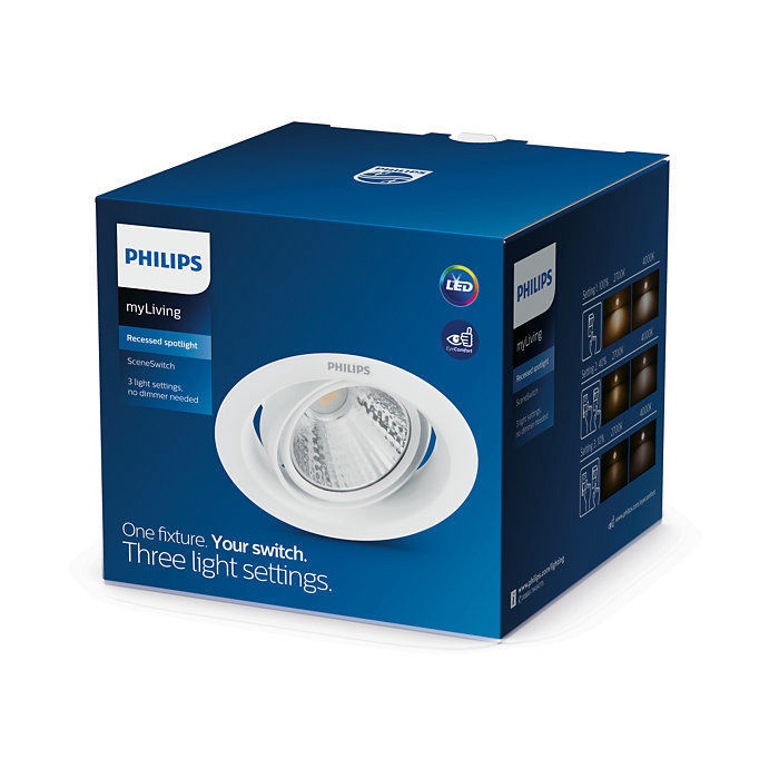Iebūvēta lampa padziļinājums Philips Pomeron, 7W, 4000°K, LED, balta