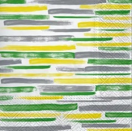 Paw Decor Collection Watercolor Stripes Green Napkins 33x33cm
