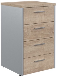 Skyland Offix New Drawer Cabinet OLC-4D.1 Light Sonoma Oak/Metallic