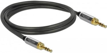 Delock 85785 Stereo Cable 3.5mm Male To Male Black 1m + 6.35mm Adapter