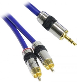 InLine Cinch/Jack Cable 2xRCA To 3.5mm 3m Blue