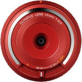 Olympus 15mm f/8.0 Body Cap Lens Pancake Red
