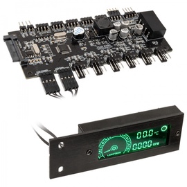 Oro aušinimo sistemos priedas Lamptron TC20 Sync Edition PWM Fan Controller and RGB Controller, 220 g, juoda