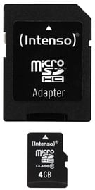 Atmiņas karte Intenso 4GB Micro SDHC Class 10 + Adapter
