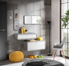 ASM Wally V Hallway Wall Unit Set Gray/Glossy White