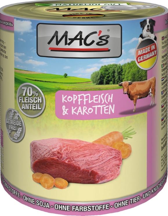 Šlapias šunų maistas Mac's, 0.8 kg
