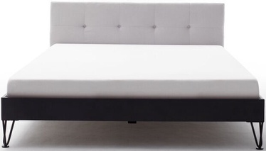 Кровать Meise Möbel Boston-2 Spoke Metal Foot, серый/бежевый, 200x140 см