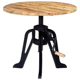 Kafijas galdiņš VLX Solid Mango Wood, brūna, 600 mm x 600 mm x 460 - 630 mm