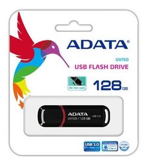 USB atmintinė Adata UV150, juoda/raudona, 128 GB