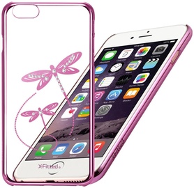 X-Fitted Dragonfly Swarovski Crystals Back Case For Apple iPhone 6/6s Pink
