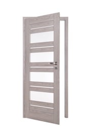 Полотно межкомнатной двери внутреннее помещение PerfectDoor Evia 01, левосторонняя, серый, 203.5 см x 74.4 см x 4 см