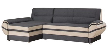 Bodzio Livonia Left Corner Folding Sofa Velor Dark Gray/Cream