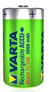 Аккумуляторные батарейки Varta, C, 3000 мАч, 2 шт.
