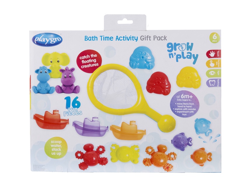 Vannimänguasjade komplekt Playgro Bath Time Activity Gift Pack, mitmevärviline, 16 tk