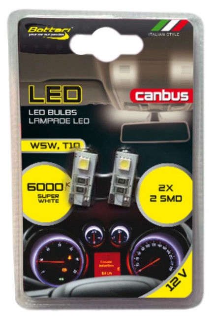 Автомобильная лампочка Bottari LED Canbus, LED, белый, 12 В