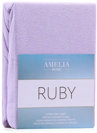 Voodilina AmeliaHome Ruby, violetne, 180x200 cm, kummiga