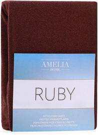 Palags AmeliaHome Ruby, brūna, 90x200 cm, ar gumiju