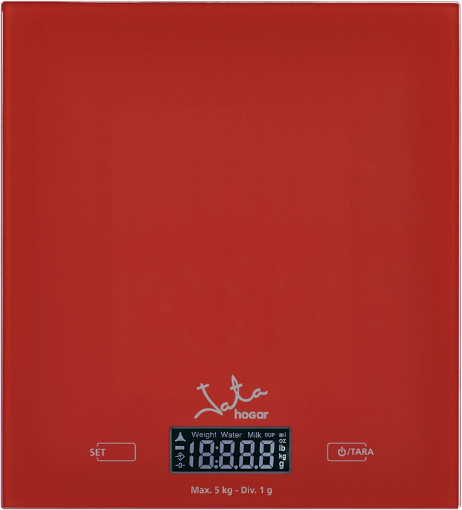 Elektroninės virtuvinės svarstyklės Jata 729/R, raudonos