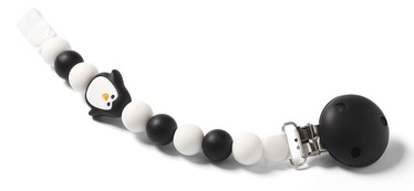 Держатель для соски BabyOno Dummy Ribbon White/Black, белый
