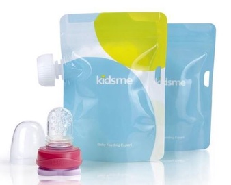 Kidsme Food Pouch With Adaptor Set Lavender 2pcs