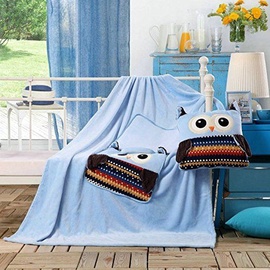 Tekk DecoKing Cuties Sky Blue Owls, 110x160 cm